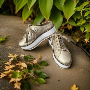 Size US size 5/ 35 women Oxfords, Loafers Color Gold Slip on